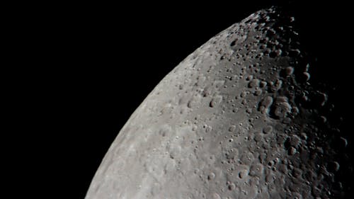 Close-up of Gray Moon Surface