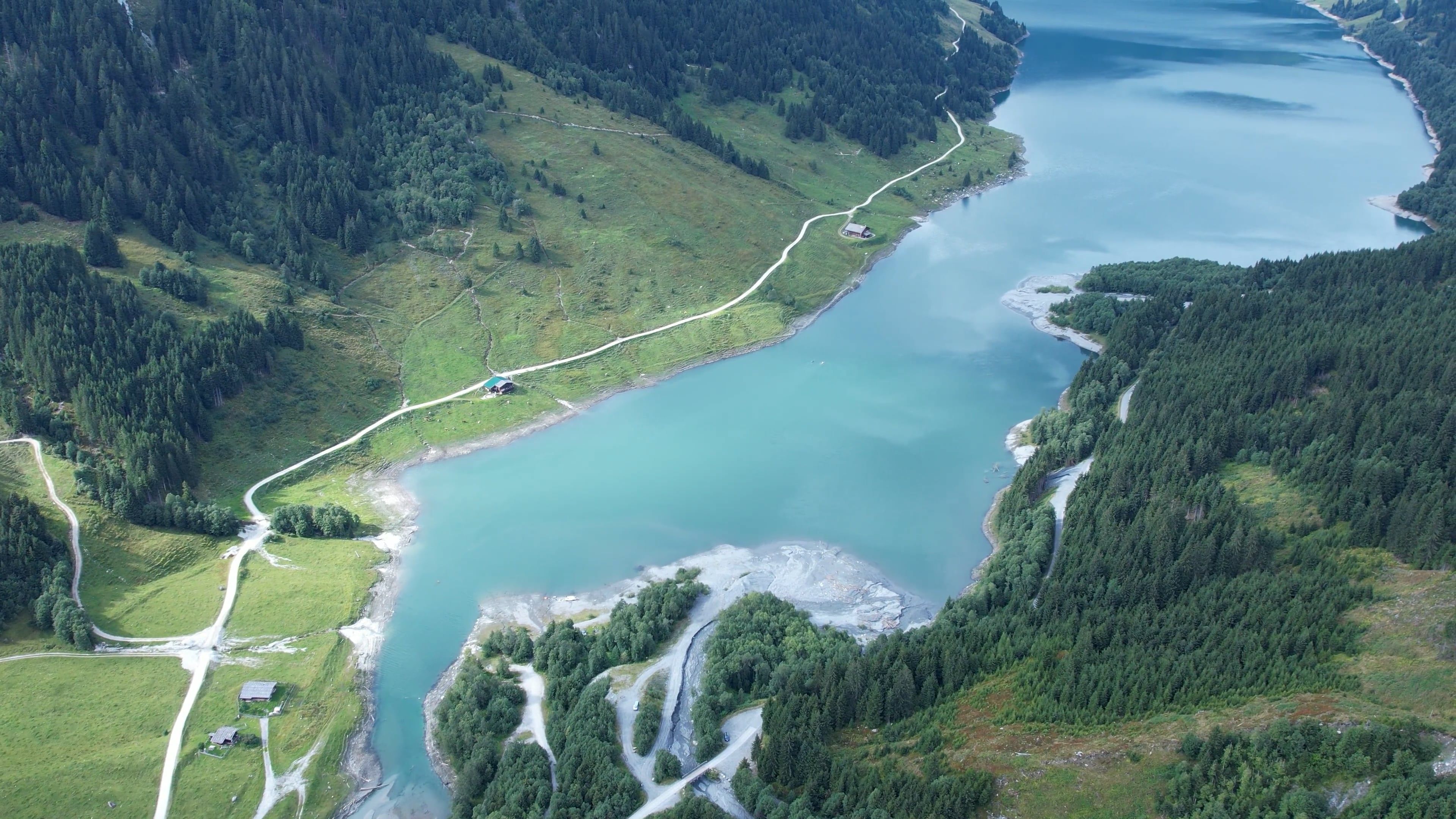 Drone Footage of a Lake near a Mountain Free Stock Video Footage ...