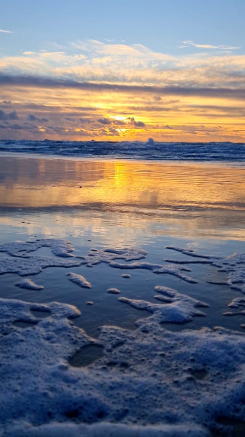 Sea and Beach at Sunset