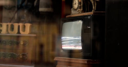 An Old Television Set in a Shop Window 