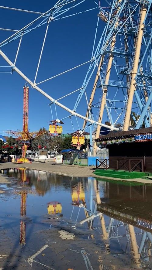 Different Kind Of Rides In An Amusement Park · Free Stock Video