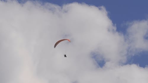 Person Flying with Paraglides