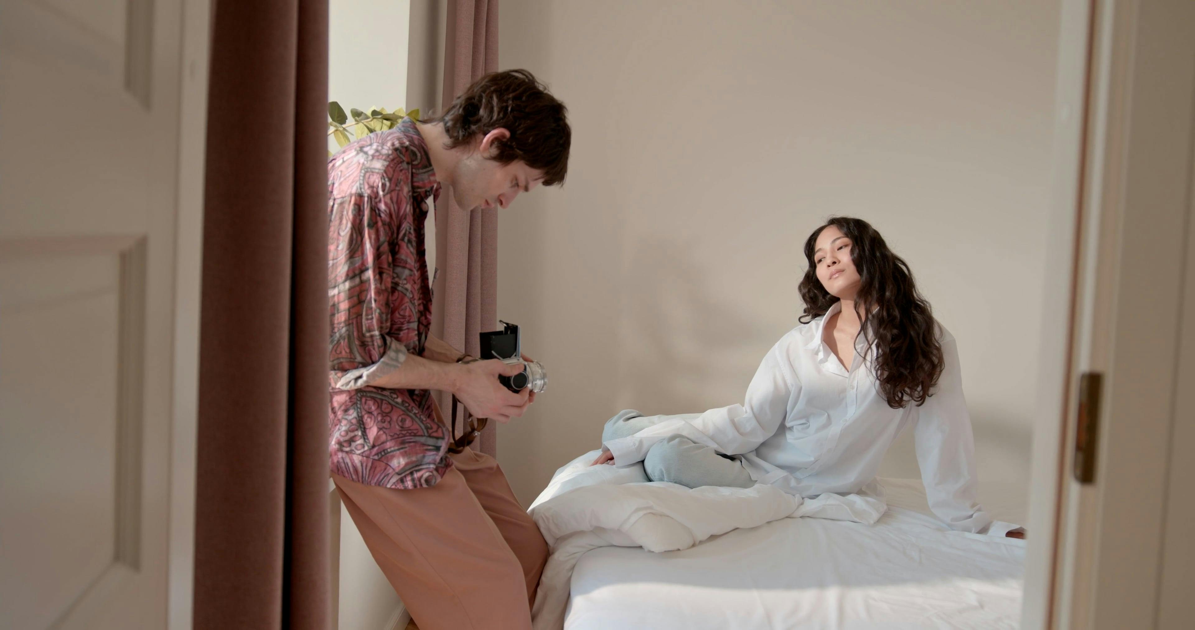 A Woman Posing while in Bed Free Stock Video Footage, Royalty-Free 4K & HD  Video Clip