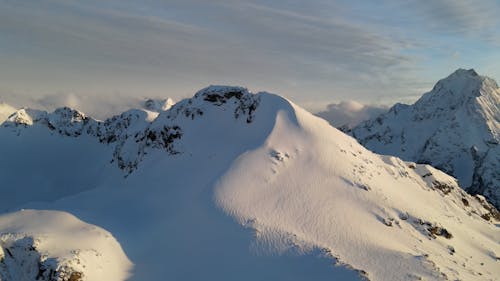 Sunlight on Snowcapped Mountain