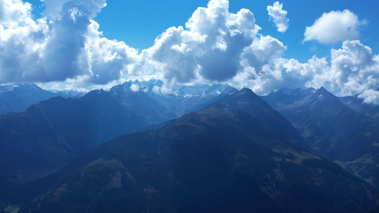 Drone Footage of Mountain Ranges With Cloudy Skies Free Stock Video ...