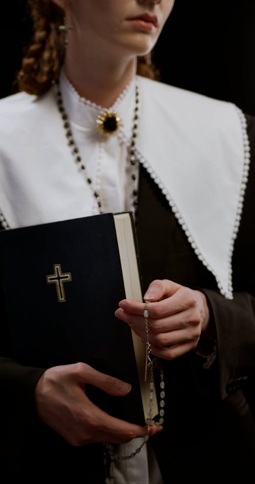 Close-Up View of Woman in Nun Habit