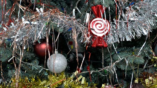 Close up on Flashing Lights on Christmas Decorations