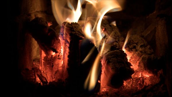 Burning Woods On A Fireplace For Heat And Light Free Stock Video ...
