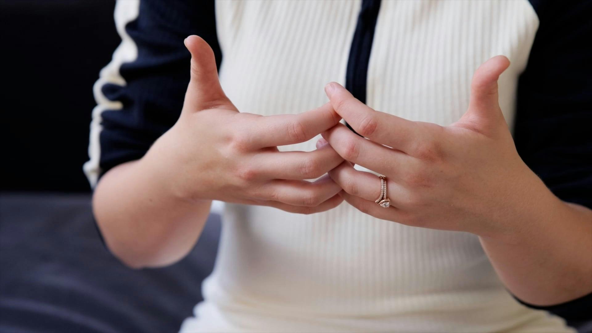 Person Interlocking her Fingers Free Stock Video Footage, RoyaltyFree