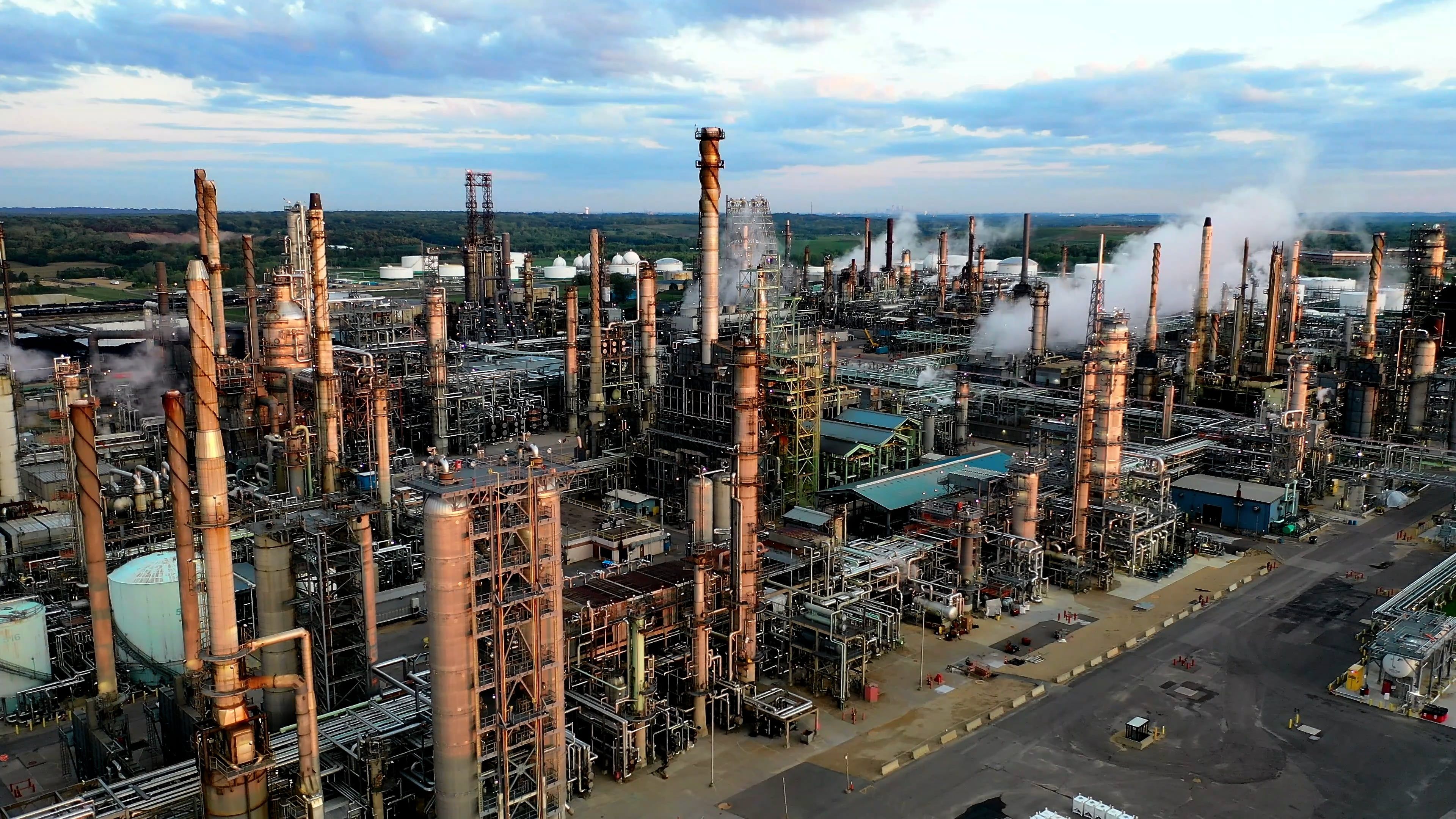 Oilfield equipment at an industrial facility