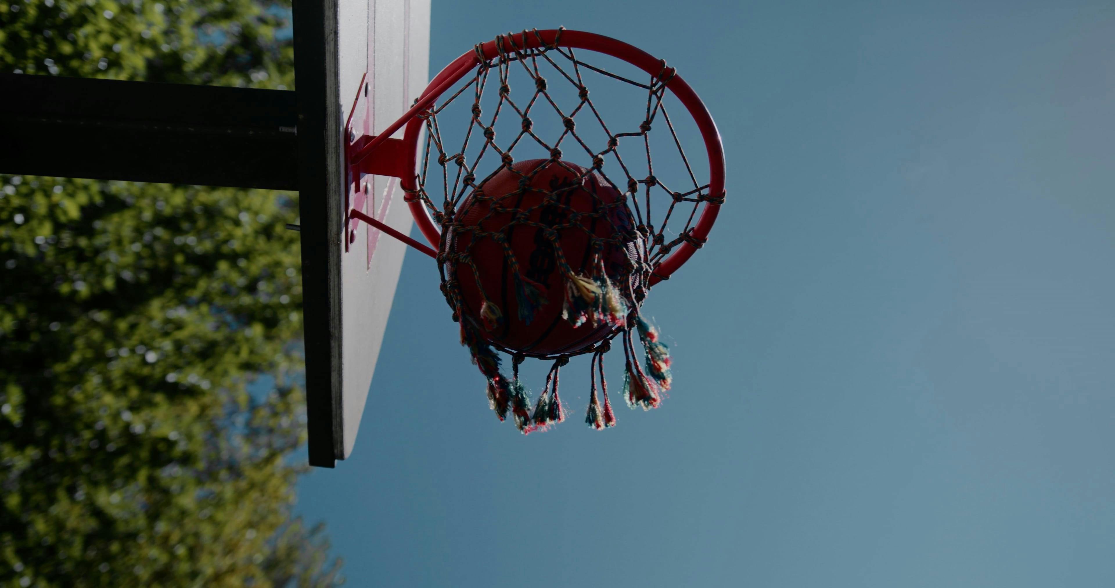 Basketball stuck in Basketball Hoop Free Stock Video Footage, Royalty