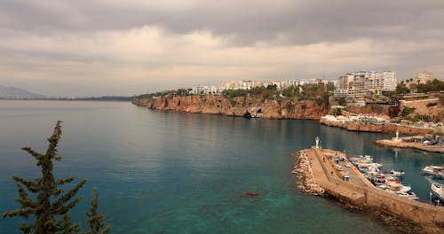 View of a Coastal City and a Harbour