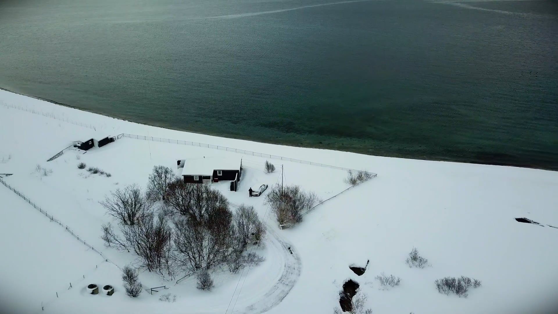 A Coastal Village Covered in Snow Free Stock Video Footage, Royalty ...