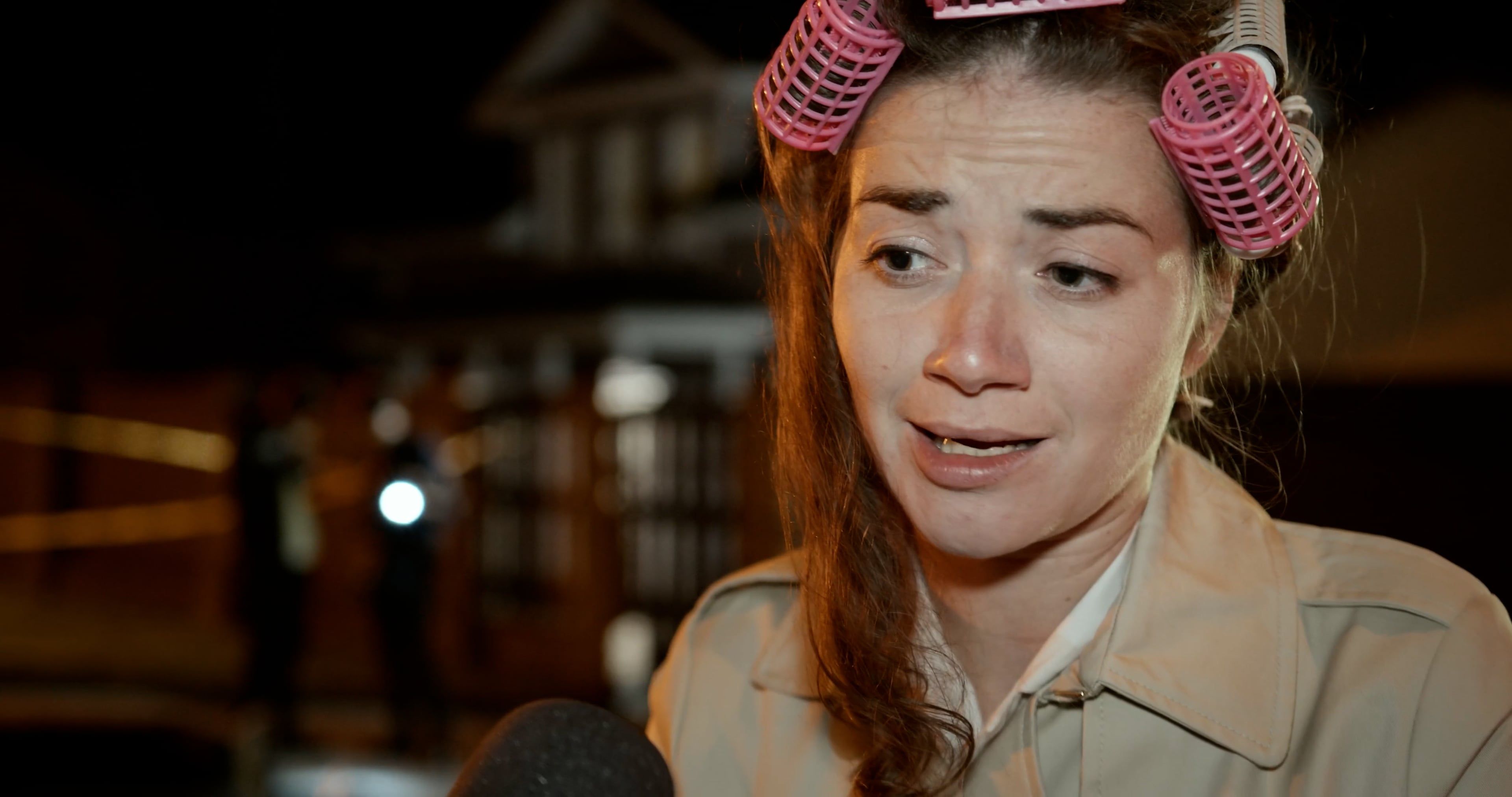 Journalist Interviewing Woman at Crime Scene Free Stock Video Footage ...