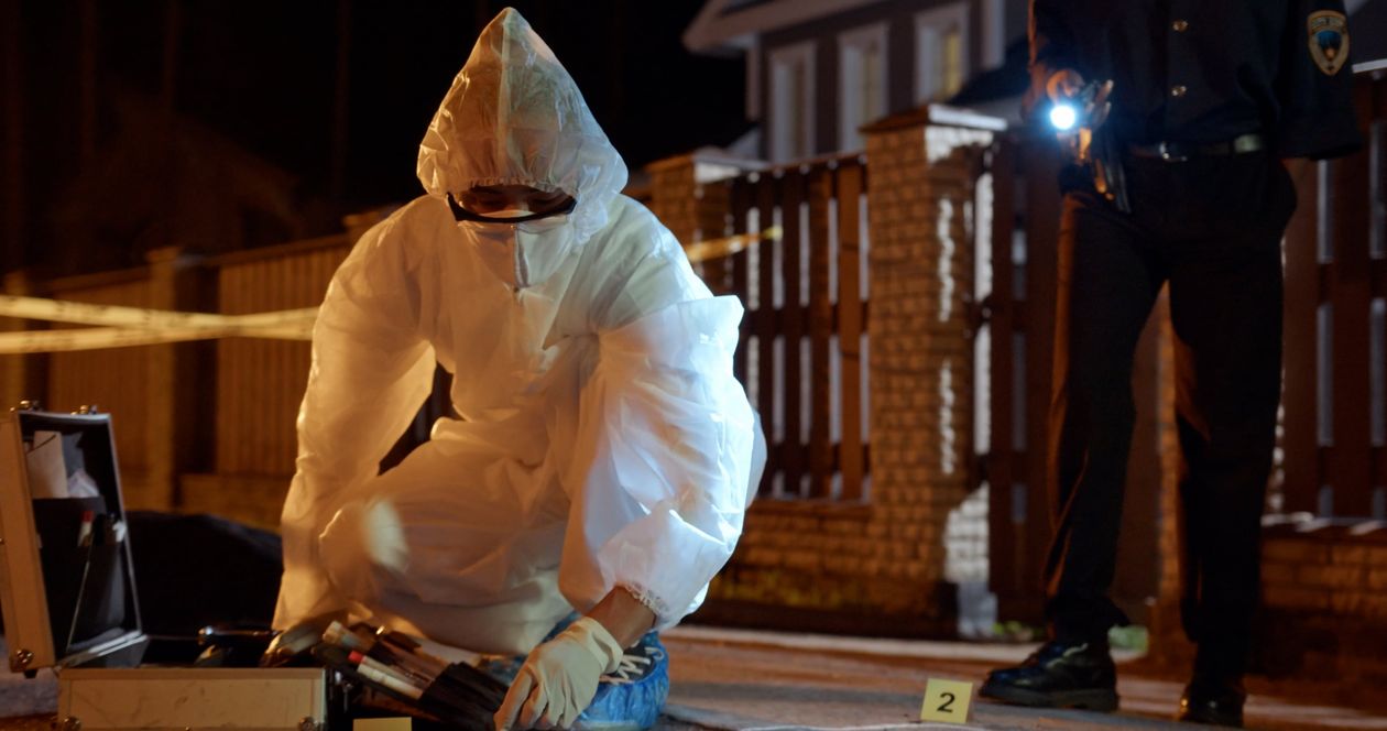 Officers Checking Scene Police Officer and Technician Inspecting Evidence Free Stock Video ...