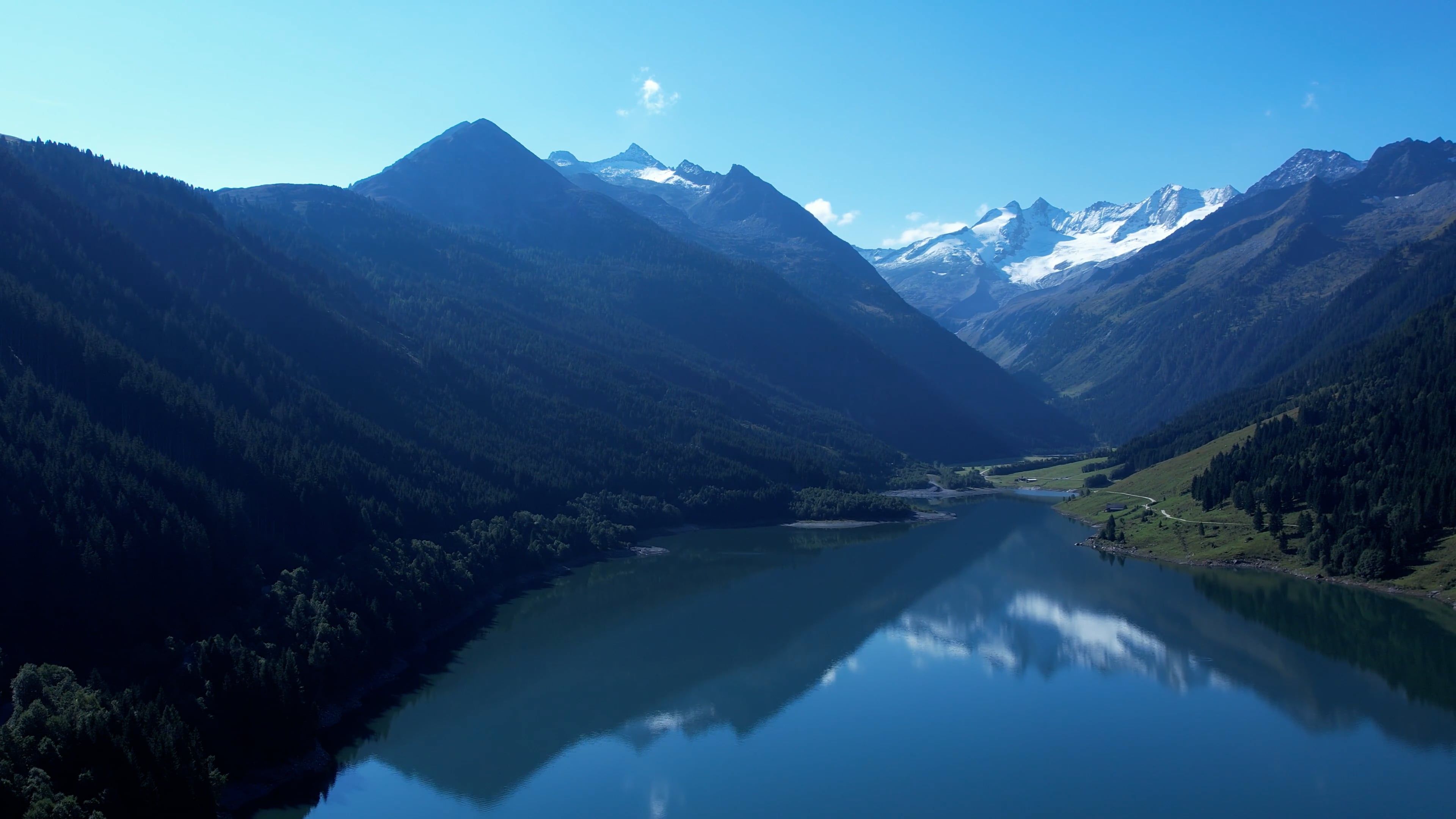 Drone Footage Of a Lake Beside Mountains Free Stock Video Footage ...