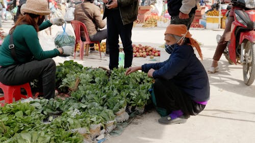 People Buying on Street Market