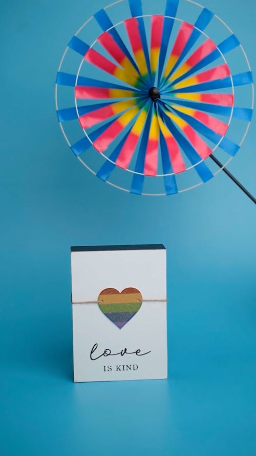A Colorful Wind Spinner and a Love Card 