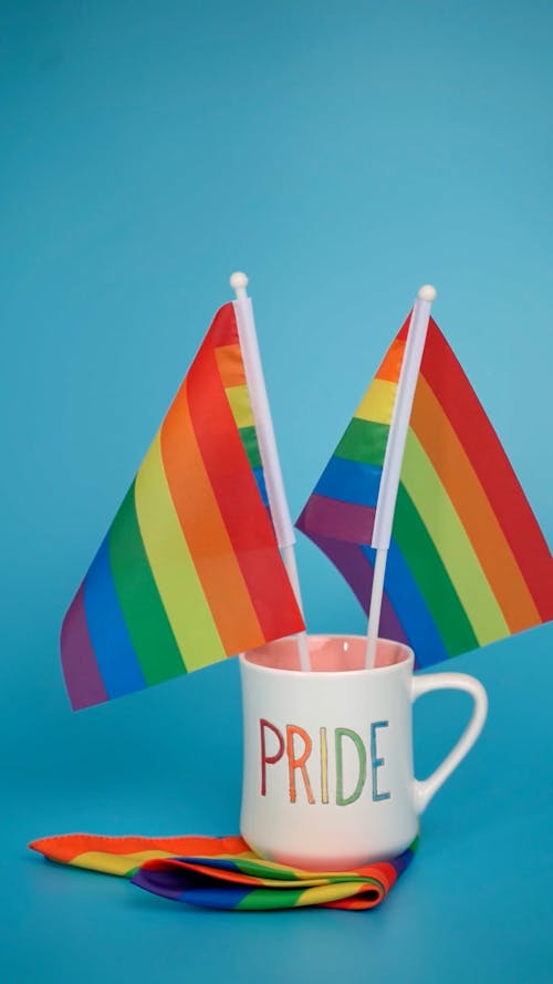 A Rainbow Flags on a Mug
