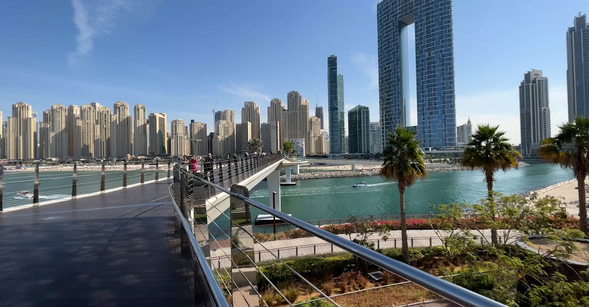 Promenade over Marina in Dubai Free Stock Video Footage, Royalty-Free ...