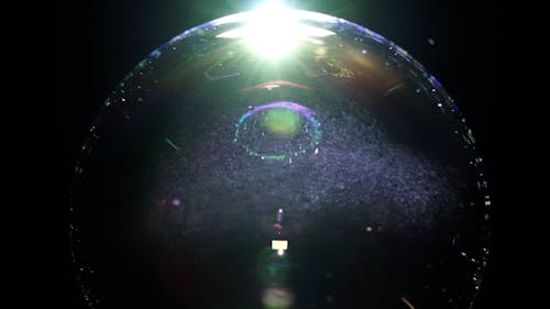 Colorful Light Reflections on a Soap Bubble 