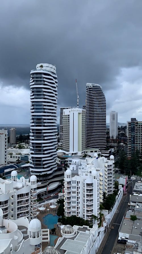 Clouds over Skyscrapers in City