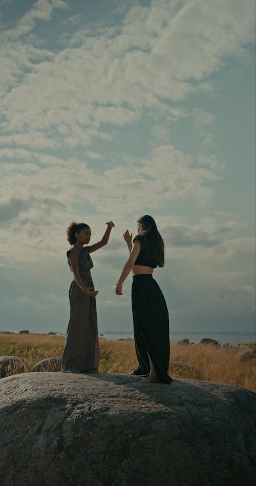 Two Women Performing Contemporary Dance