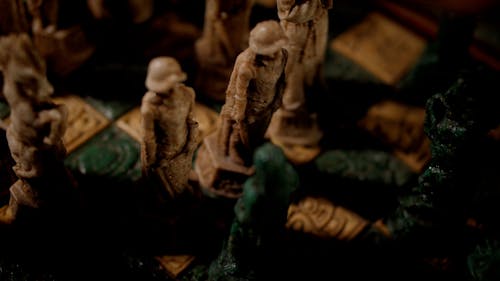 Close-up of Chess Pieces on a Chessboard