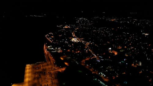 Aerial View on City at Night