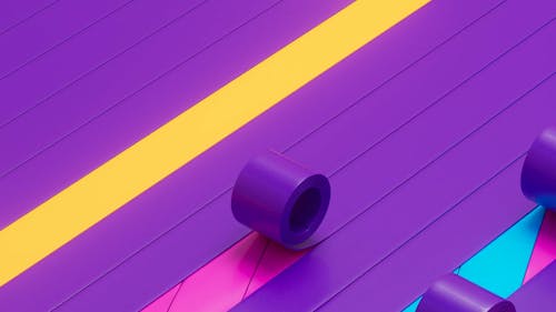 Digital Animation of Colorful Tape Rolls