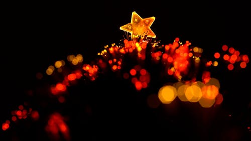 Colorful Christmas Lights with Bokeh Effect 