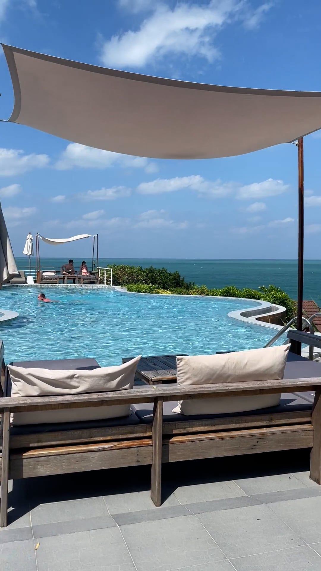 People Relaxing in a Swimming Pool by the Sea Free Stock Video Footage ...