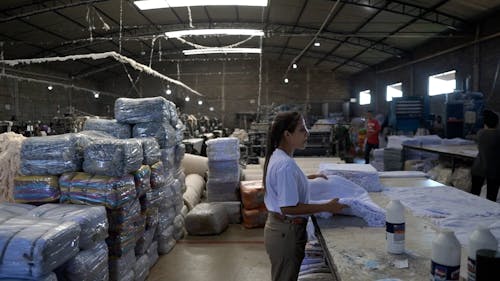 Women Working at Weaving Factory