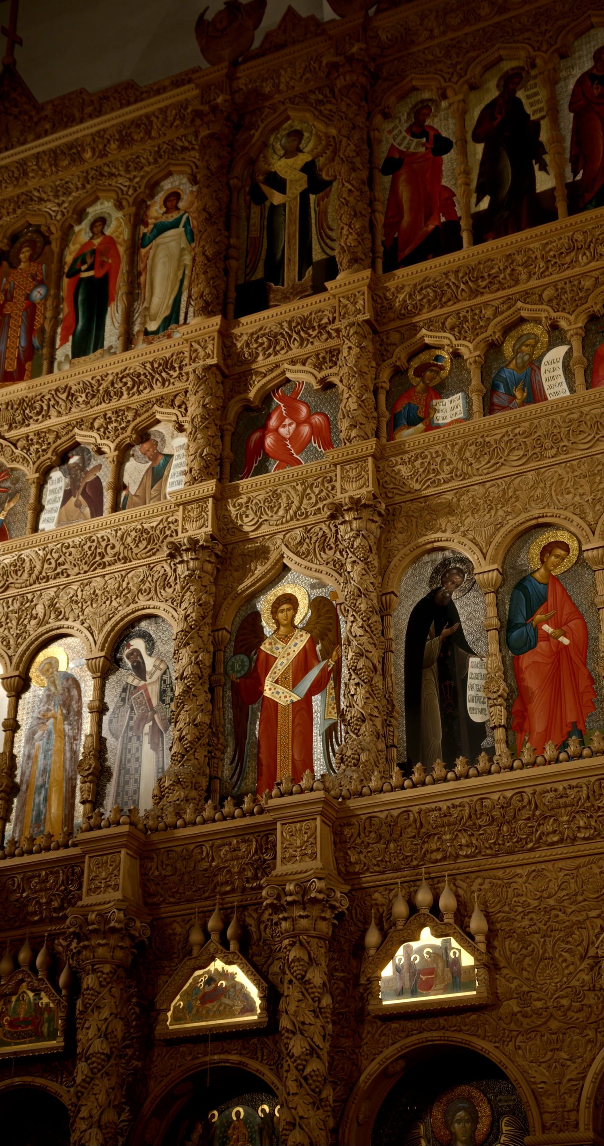 Low Angle Shot of the Iconostasis of an Orthodox Church Free Stock ...