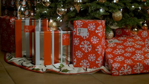 Presents under Christmas Tree