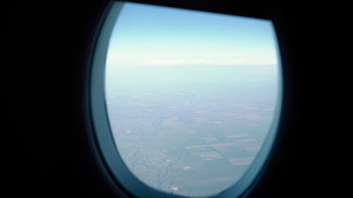 Rural Landscape seen from Airplane Window