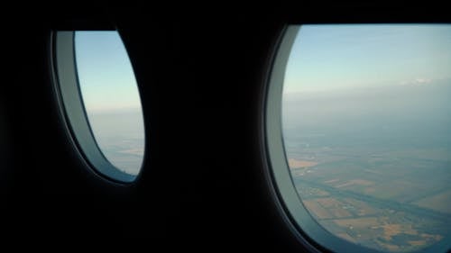 View on Plains from Airplane Window