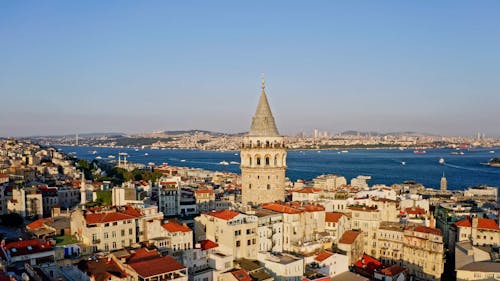 Aerial View of City Architecture with Galata Tower