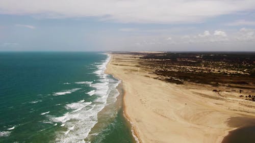 Drone Footage of a Sandy Beach 