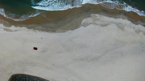 Top View of Seawaves near the Shore