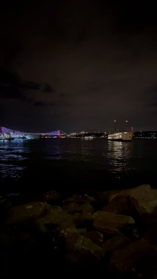 Ferry Boats in Istanbul at Night