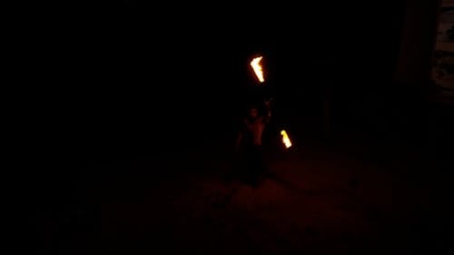 Performance with Fire at Night
