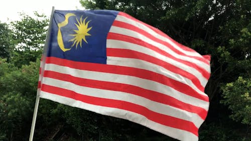 Close-up of a Malaysian Flag