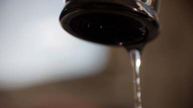 dripping tap in close up