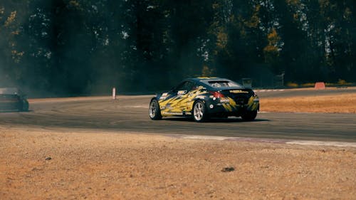Racing Cars Drifting in Slow Motion 