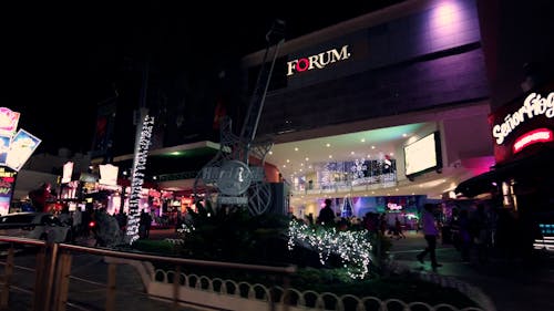 View of Cancun Streets at Night