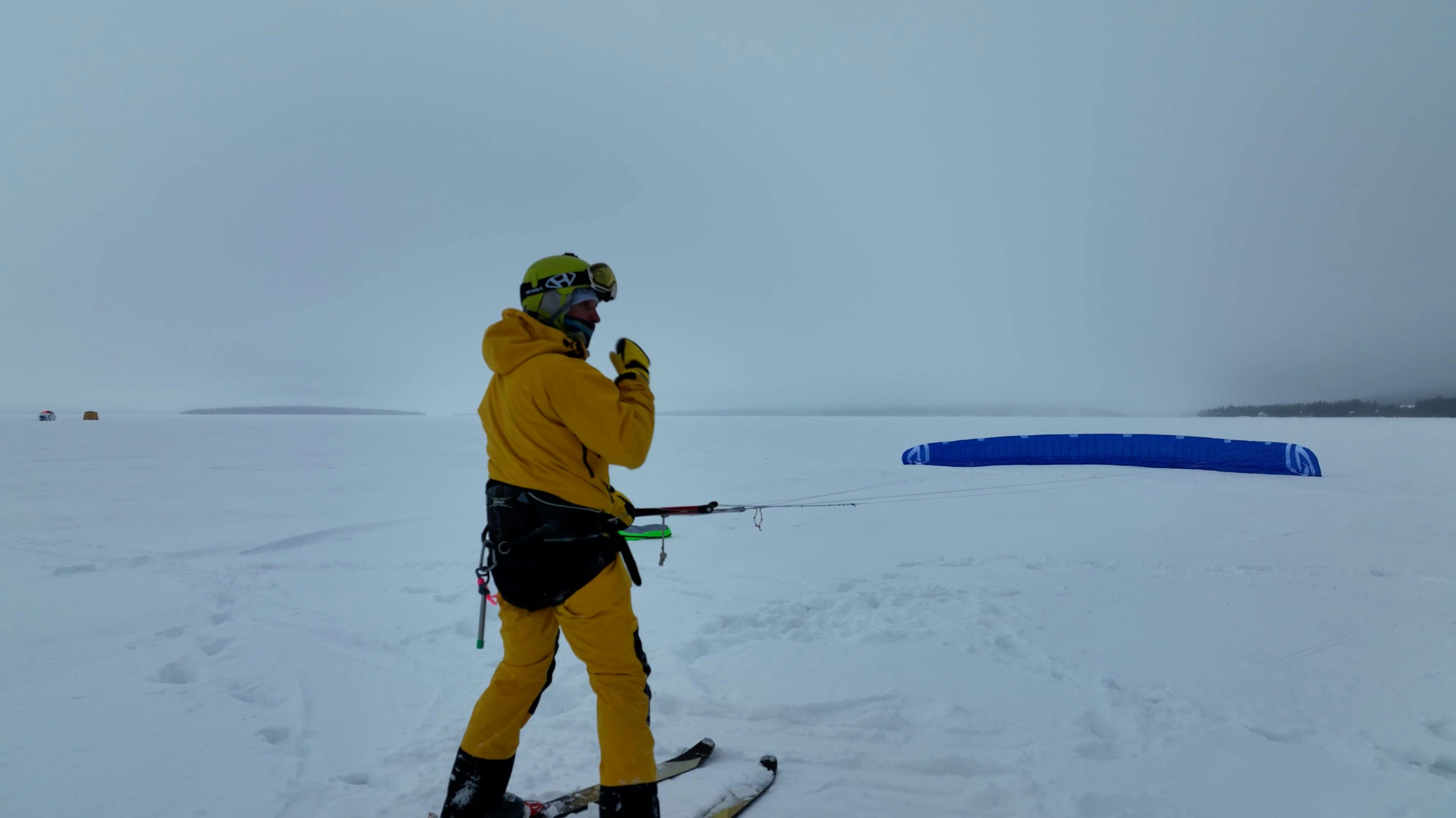 Skiing with parachute Free Stock Video Footage, RoyaltyFree 4K & HD