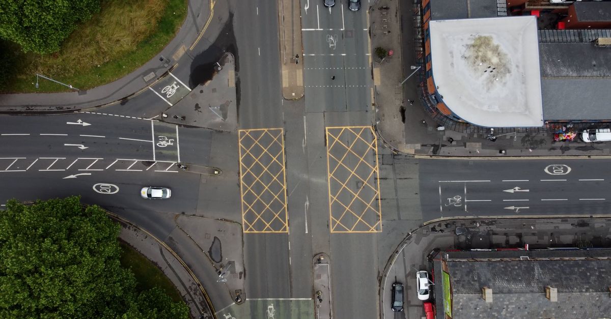 Direct Above View of Traffic on Intersection Free Stock Video Footage ...