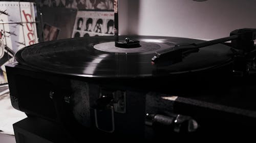 Close up on Vinyl Player