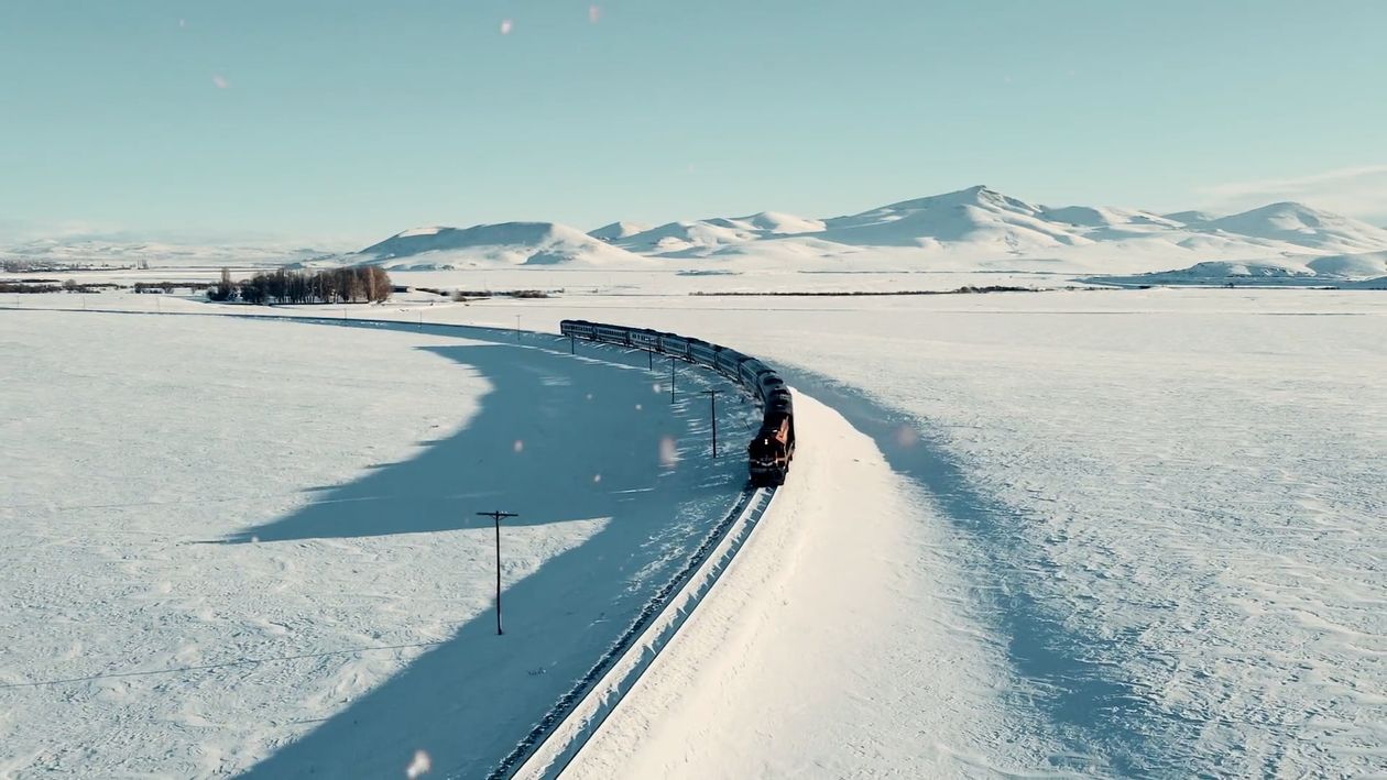 Train View Video Aerial View of Train in Winter Free Stock Video Footage, Royalty-Free ...